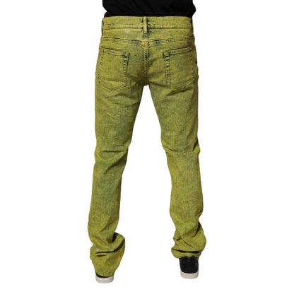 Dolce & Gabbana Yellow Cotton Stretch Skinny Men Denim Jeans Dolce & Gabbana