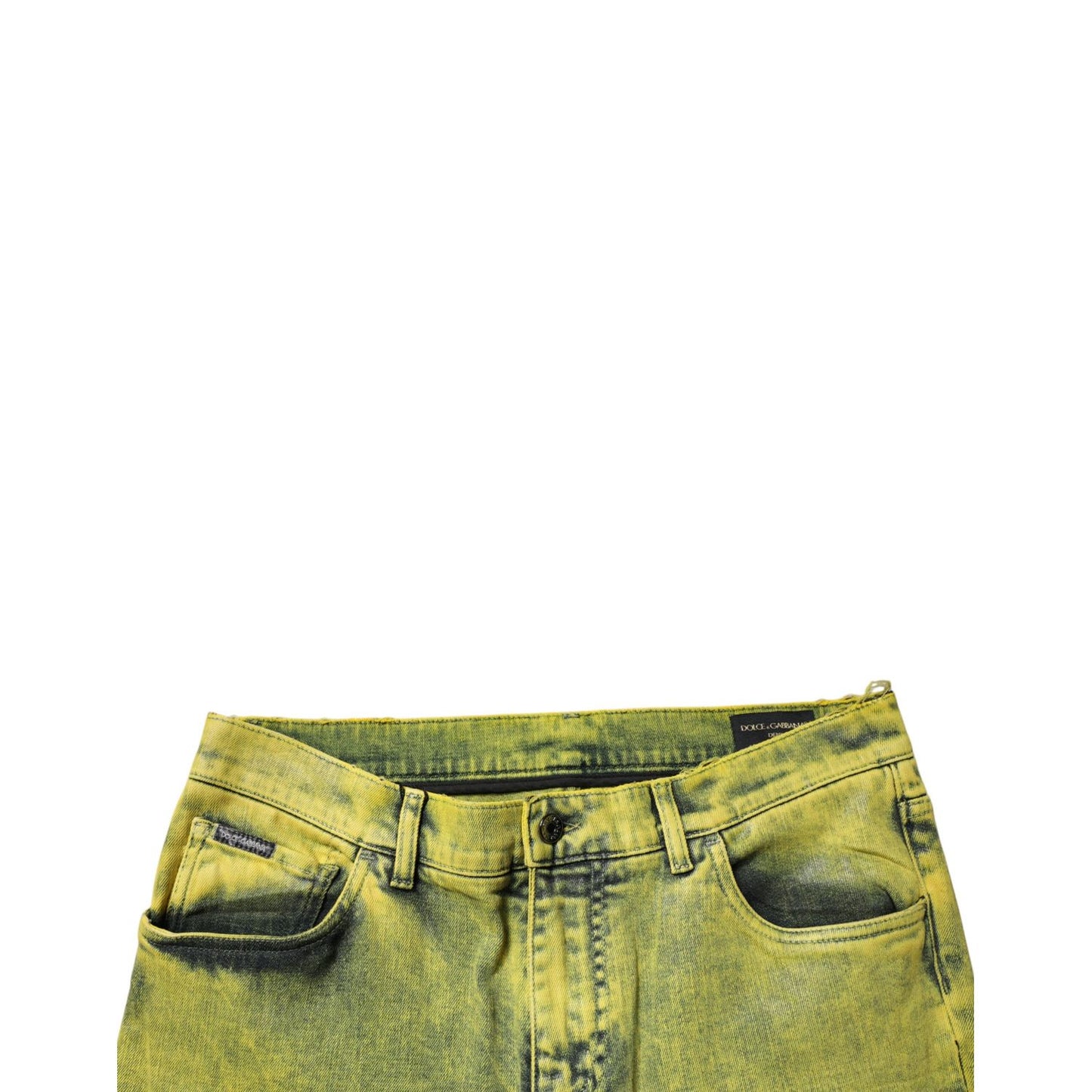 Dolce & Gabbana Yellow Cotton Stretch Skinny Men Denim Jeans Dolce & Gabbana