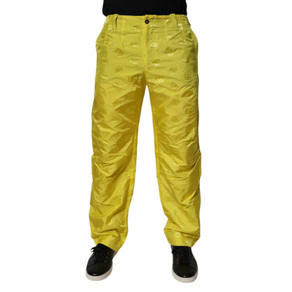 Dolce & Gabbana Yellow DG Monogram Polyester Straight Pants Dolce & Gabbana