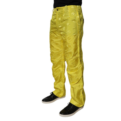 Dolce & Gabbana Yellow DG Monogram Polyester Straight Pants Dolce & Gabbana