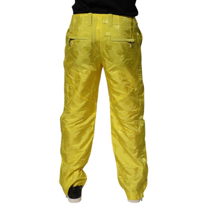 Dolce & Gabbana Yellow DG Monogram Polyester Straight Pants Dolce & Gabbana