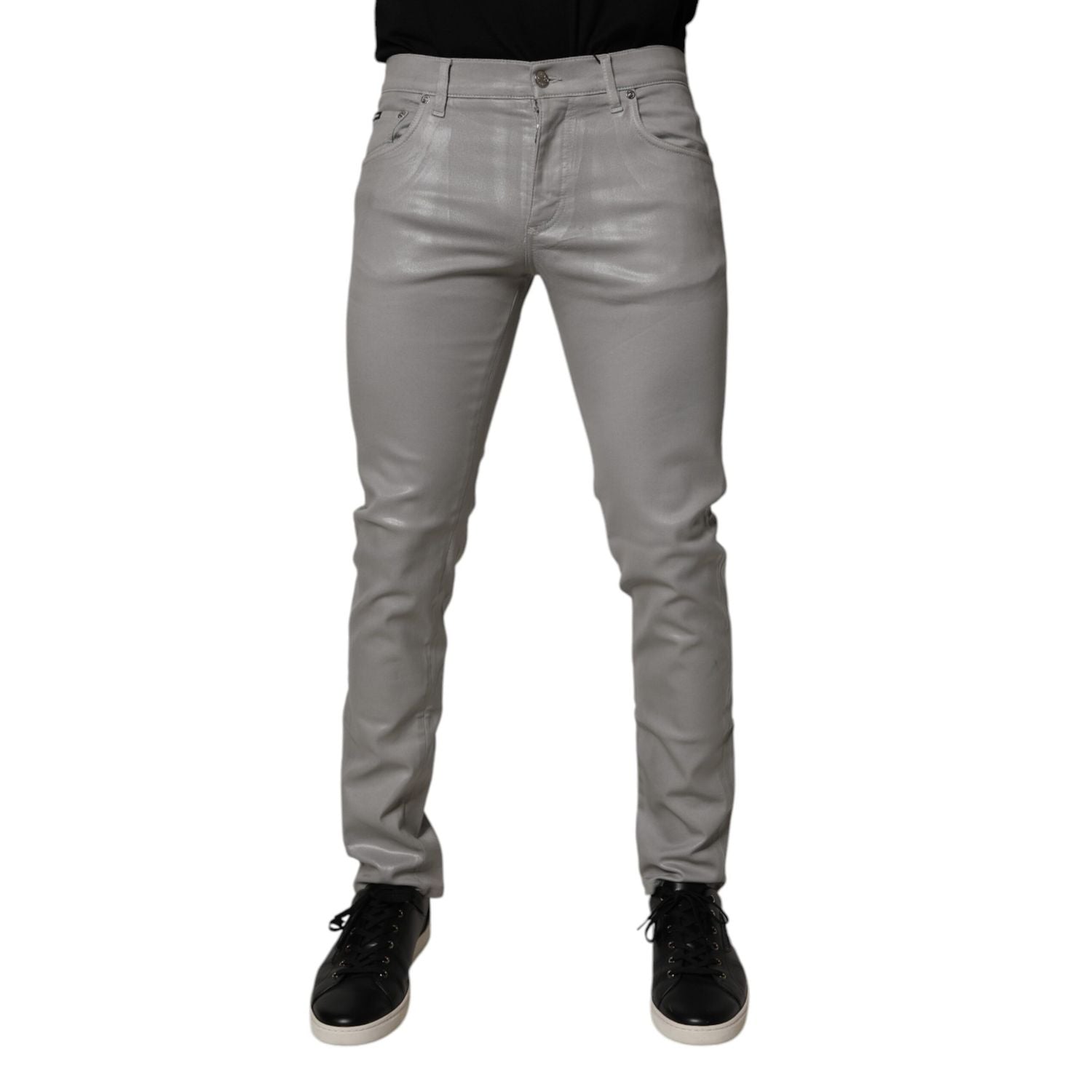 Dolce & Gabbana Gray Cotton Stretch Men Slim Fit Denim Jeans