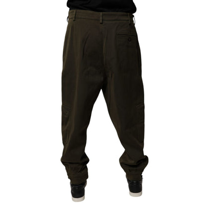 Dolce & Gabbana Dark Brown Cotton Jogger Cargo Pants