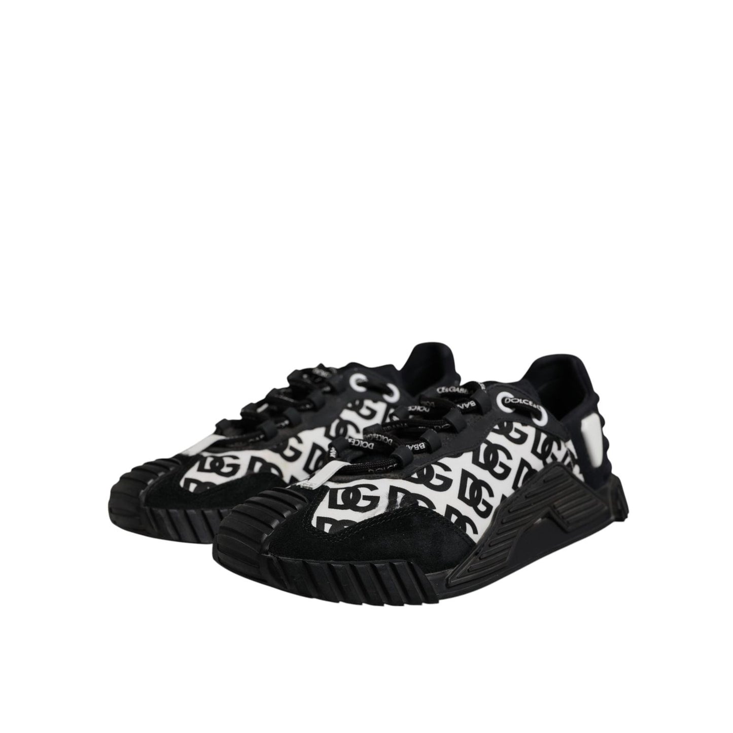 Dolce & Gabbana Black Logo Lace Up Low Top NS1 Sneakers Shoes