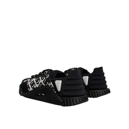 Dolce & Gabbana Black Logo Lace Up Low Top NS1 Sneakers Shoes