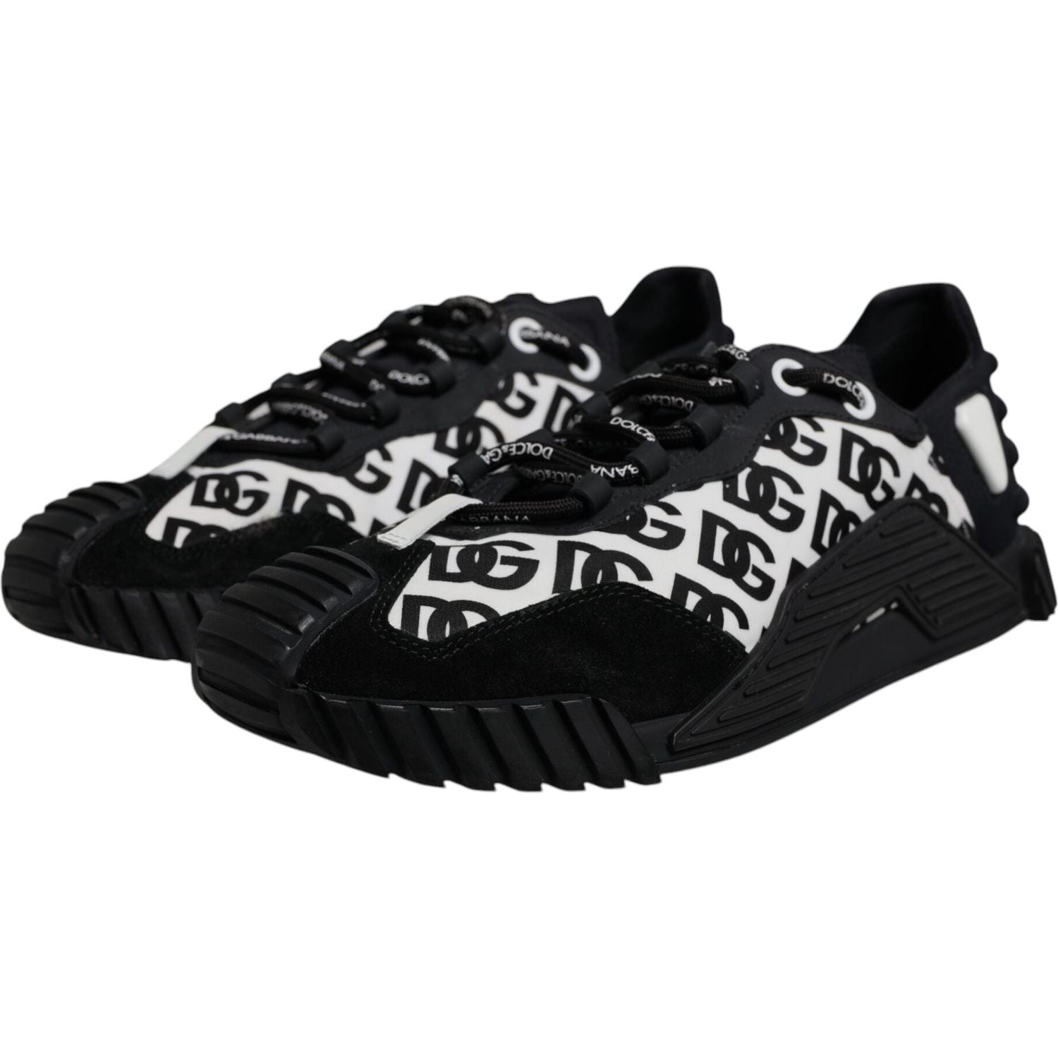 Dolce & Gabbana Black Logo Lace Up Low Top NS1 Sneakers Shoes