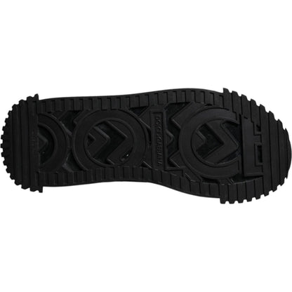 Dolce & Gabbana Black Logo Lace Up Low Top NS1 Sneakers Shoes