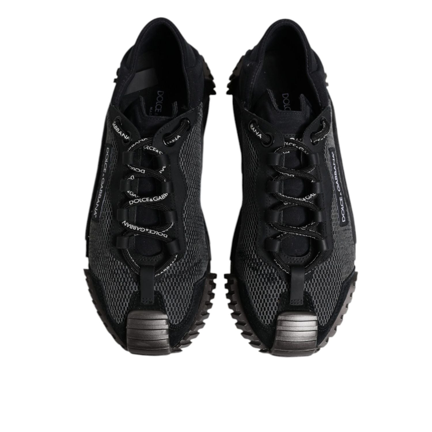 Dolce & Gabbana Black Silver Logo Low Top Men Sneakers Shoes