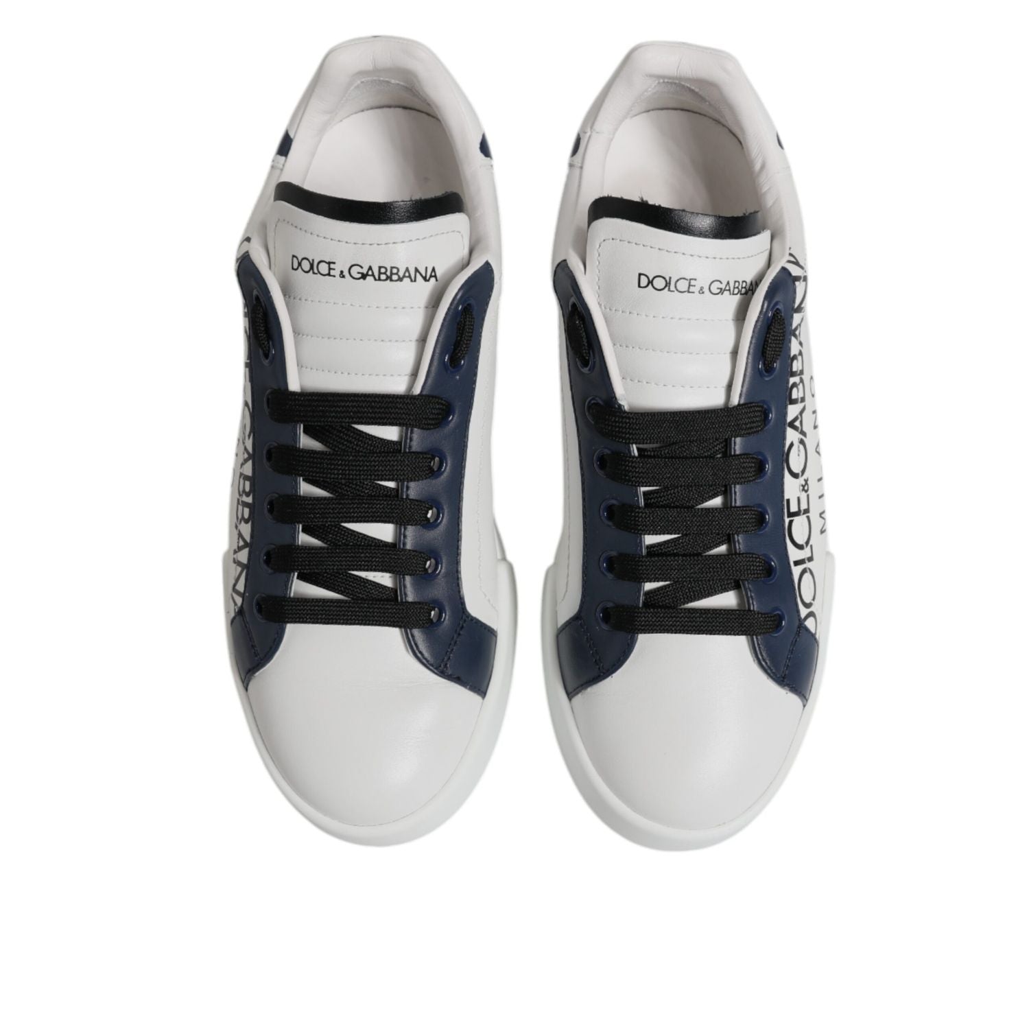 Dolce & Gabbana White Blue Crown Low Top Men Sneakers Shoes