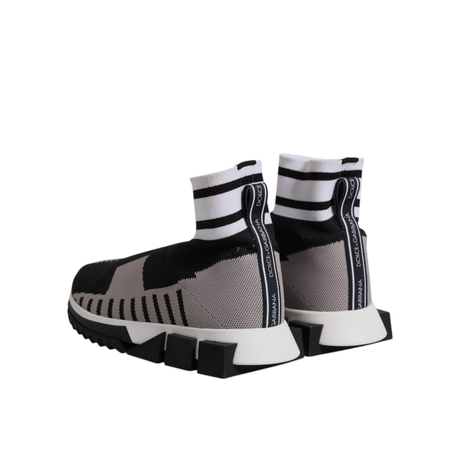 Dolce & Gabbana Black Gray Sorrento Socks Women Sneakers Shoes