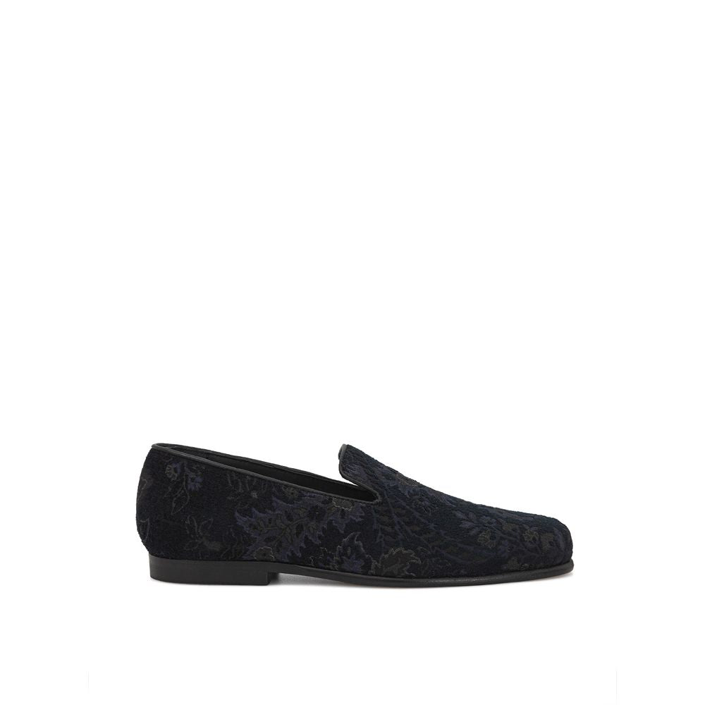 Etro Blue Leather Slip-On Loafer