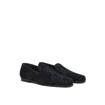 Etro Blue Leather Slip-On Loafer