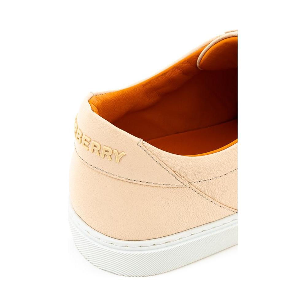 Burberry Pink Leather Low Top Sneakers