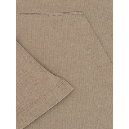 Close-up of the Dsquared² Beige Cotton T-Shirt showcasing the maxi front pocket and sleeve detail with 100% cotton texture.