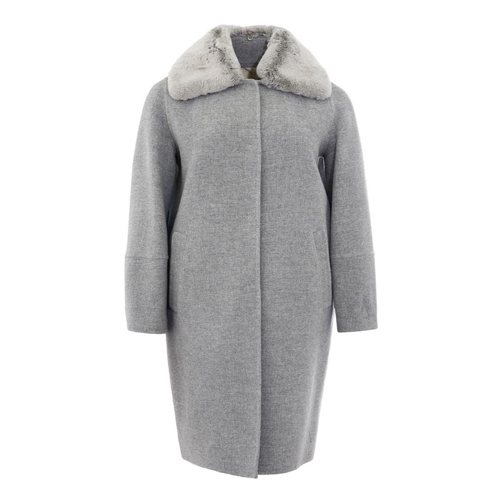 Herno Elegant Gray Wool Jacket for Timeless Style