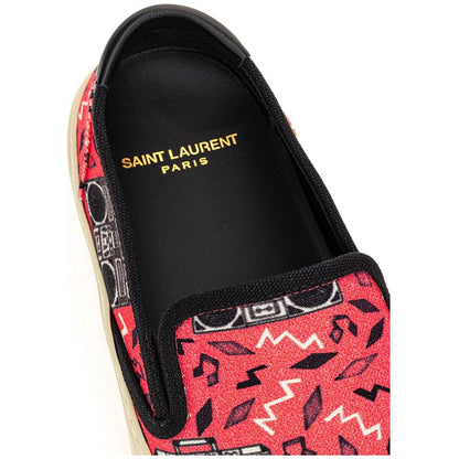 Saint Laurent Pink Cotton Platform Sneakers