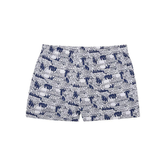 Emporio Armani Elegant White Polyester Swim Shorts Emporio Armani Gray