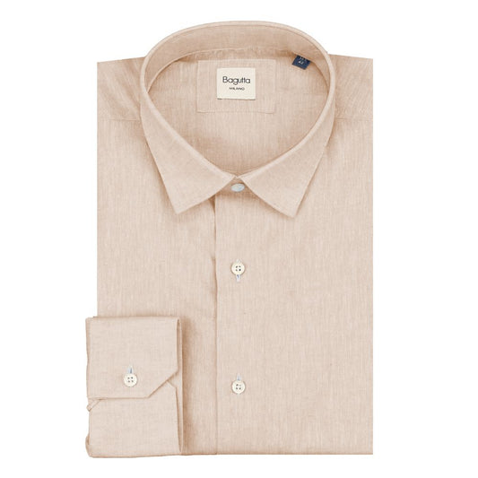 Bagutta Beige Linen Men Shirt