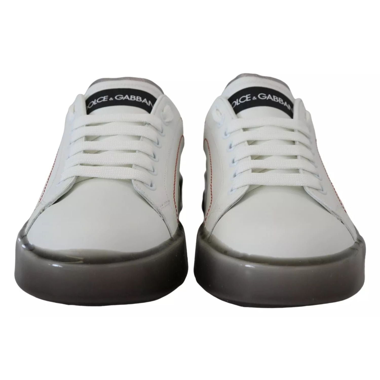 Dolce & Gabbana White Leather Portofino Sneakers Shoes