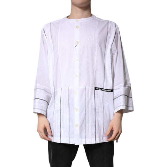 Dolce & Gabbana White Cotton Button Down Long Sleeves Shirt