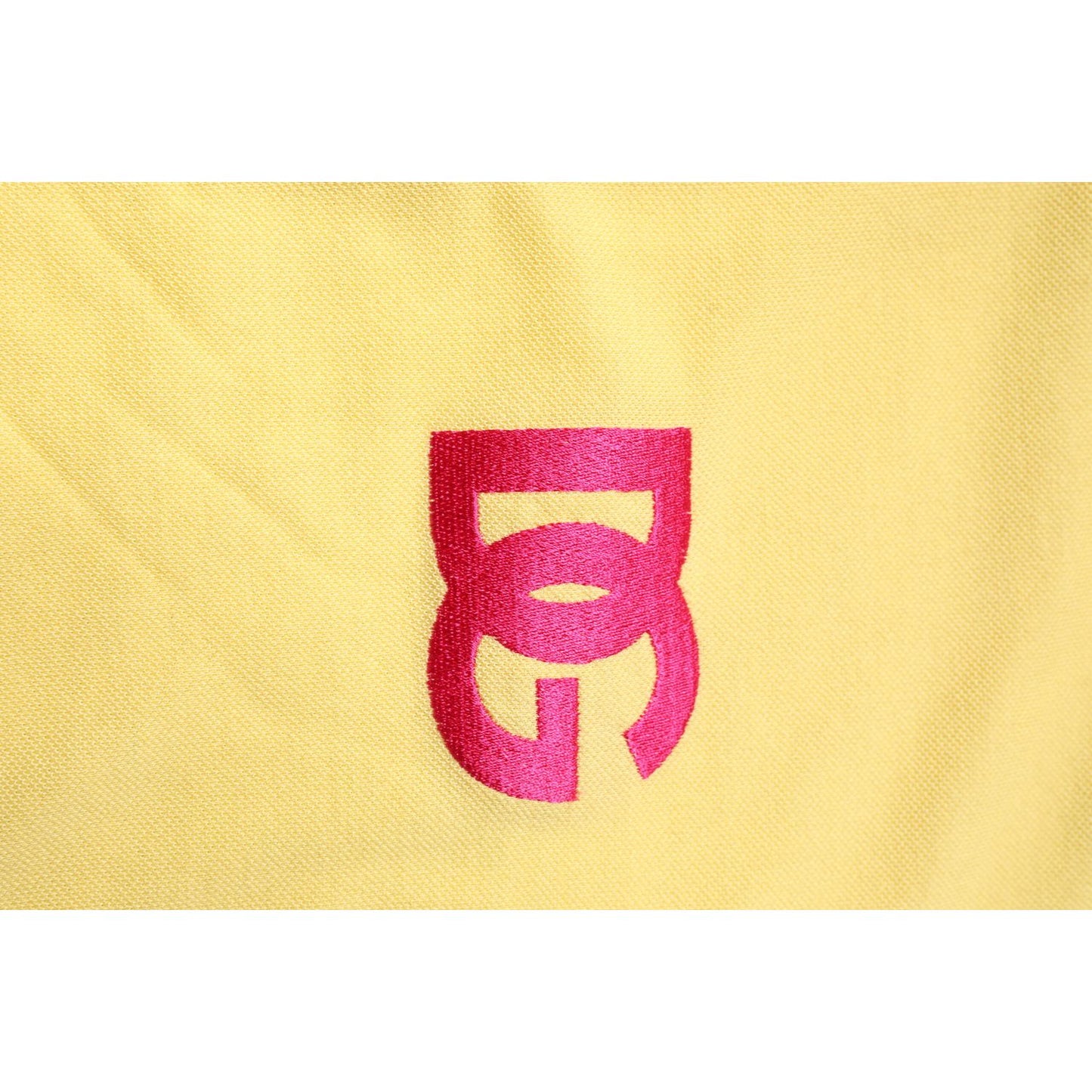 Dolce & Gabbana Yellow Cotton Logo Collared Polo T-shirt
