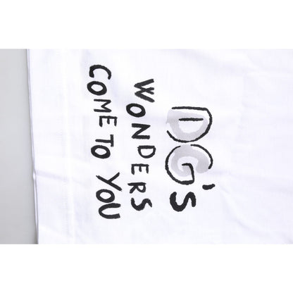 Dolce & Gabbana White Short-Sleeved Printed Jersey T-shirt