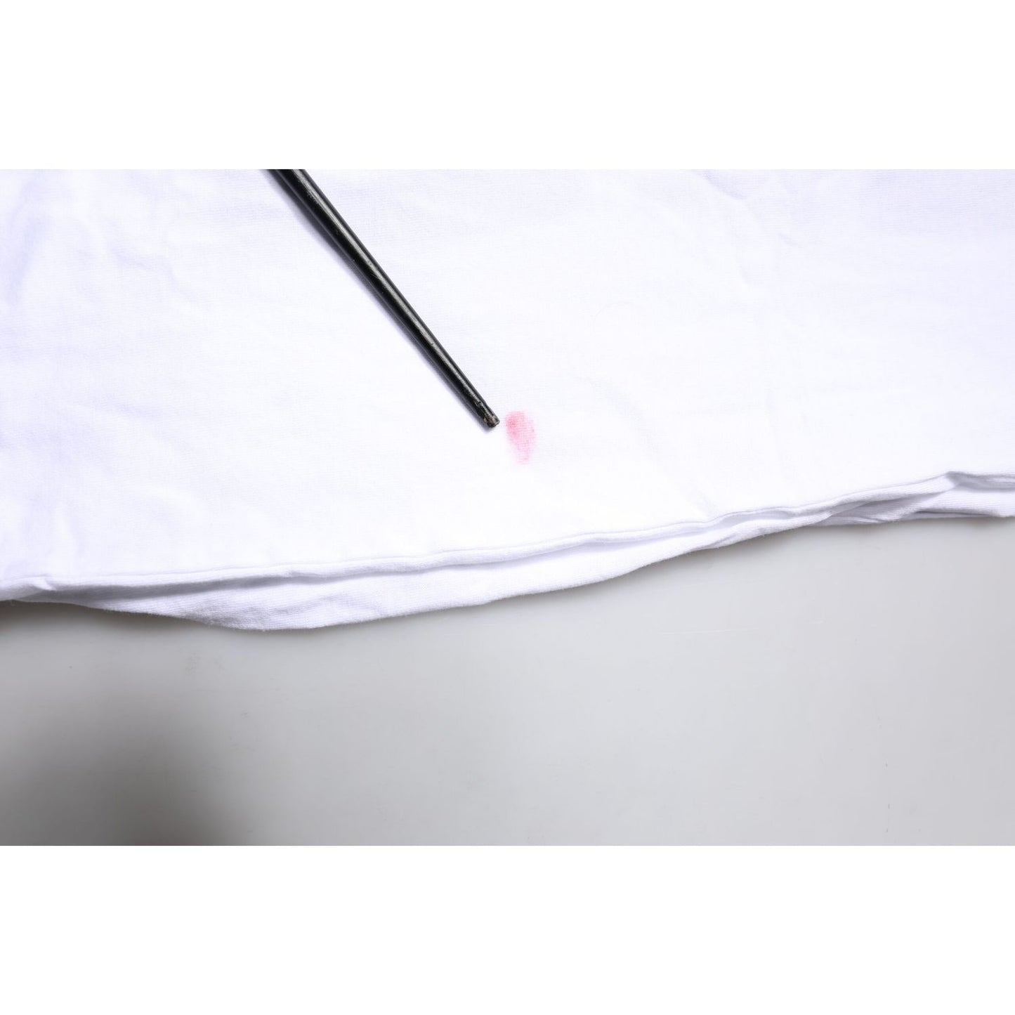 Dolce & Gabbana White Cotton Silk Blend Ascot Collar T-shirt