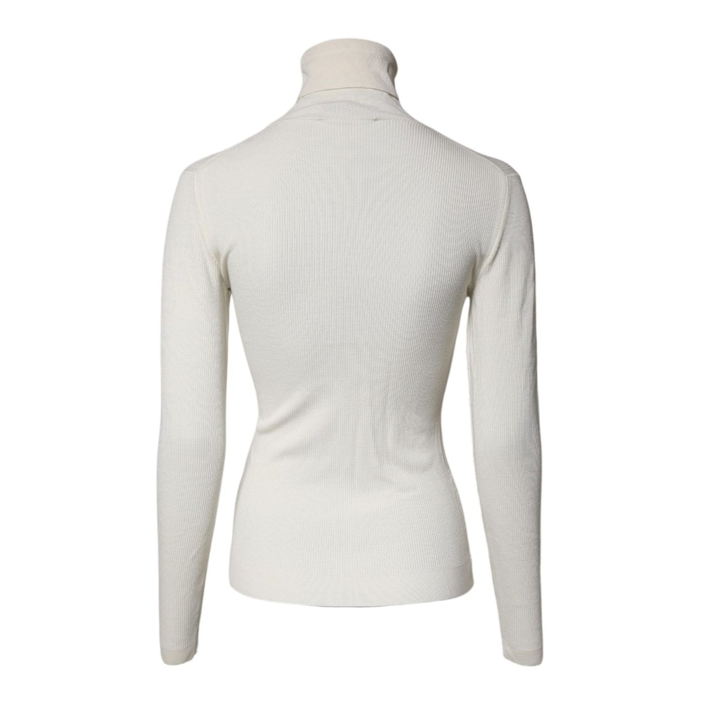 Dolce & Gabbana Cream Long Sleeves Turtleneck Slim Sweater