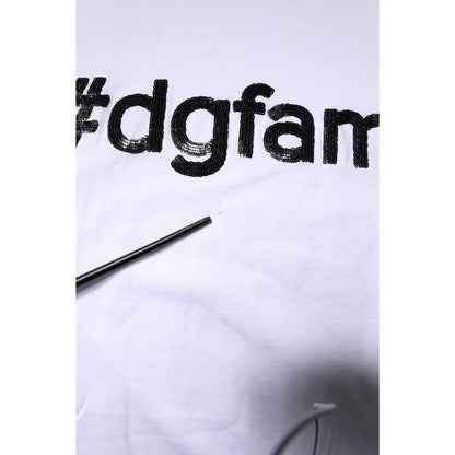 Dolce & Gabbana White #DGFAMILY Embroidery Cotton T-shirt