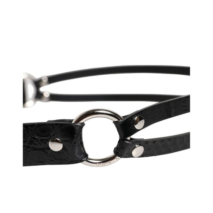 Dolce & Gabbana Black Exotic Leather Metal Logo Buckle Belt