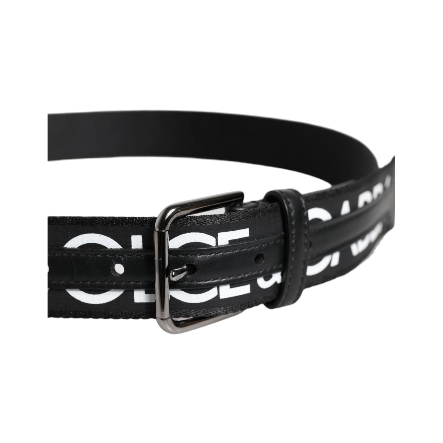Dolce & Gabbana Black Leather Classic Metal Logo Buckle Belt