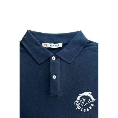 Trussardi Beachwear Blue Cotton Men's Polo Shirt