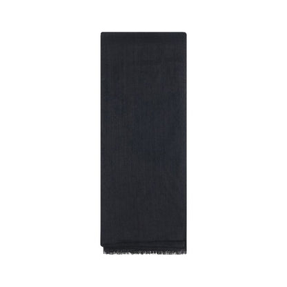 Brunello Cucinelli Black Cashmere Scarf with silk blend, featuring side bangs for elegant style. Lightweight accessory for AW25 season.