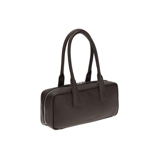 Staud The Dude Shoulder Bag with grained leather design, round handles, and zippered closure for secure and stylish organization.