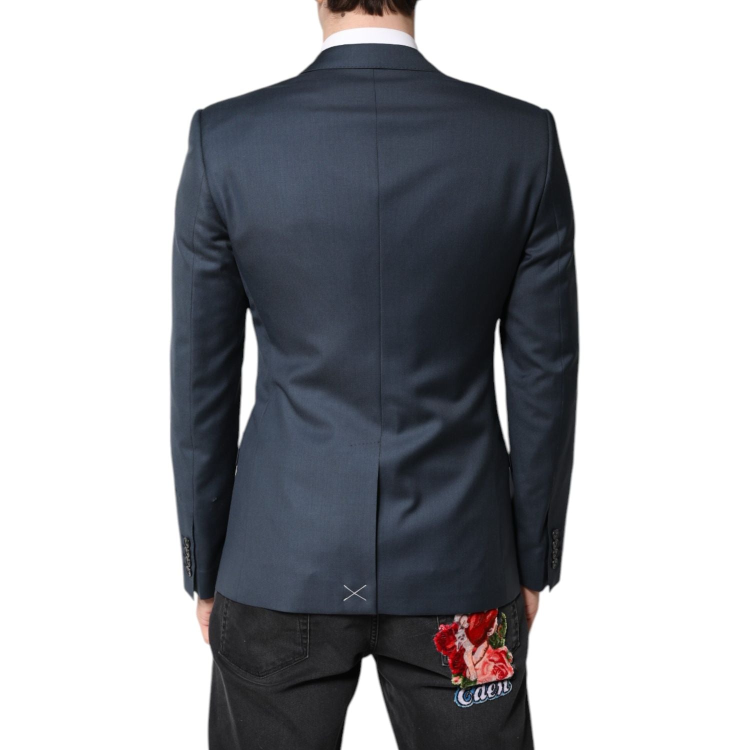 Dolce & Gabbana Blue Single Breasted Men Coat MARTINI Blazer