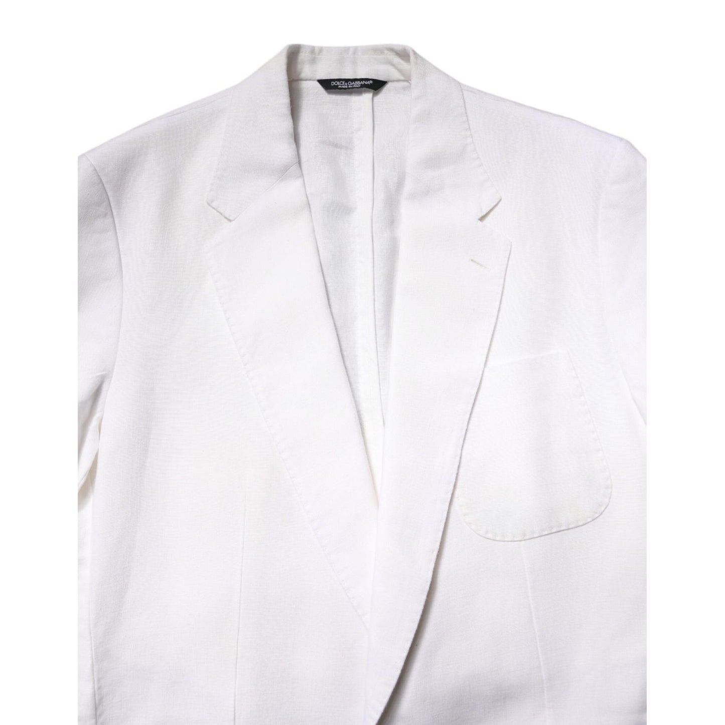 Dolce & Gabbana White Single Breasted Men Coat Blazer Suit