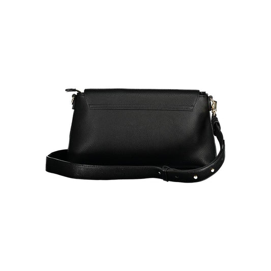Valentino black polyethylene handbag with adjustable removable shoulder strap, two internal pockets, contrasting zip, logo.