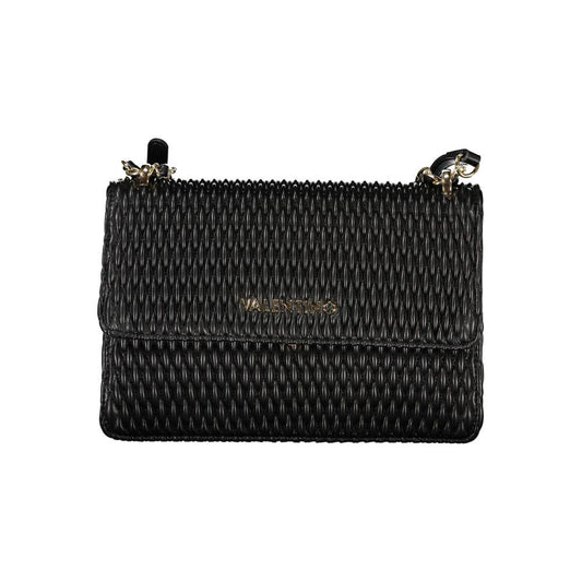 Valentino Bags black polyethylene handbag with chain shoulder strap and logo detail, combining luxury and functionality.