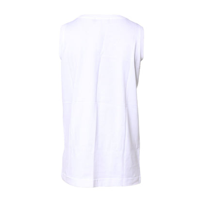 Dolce & Gabbana White Cotton Sleeveless Crew Neck T-shirt