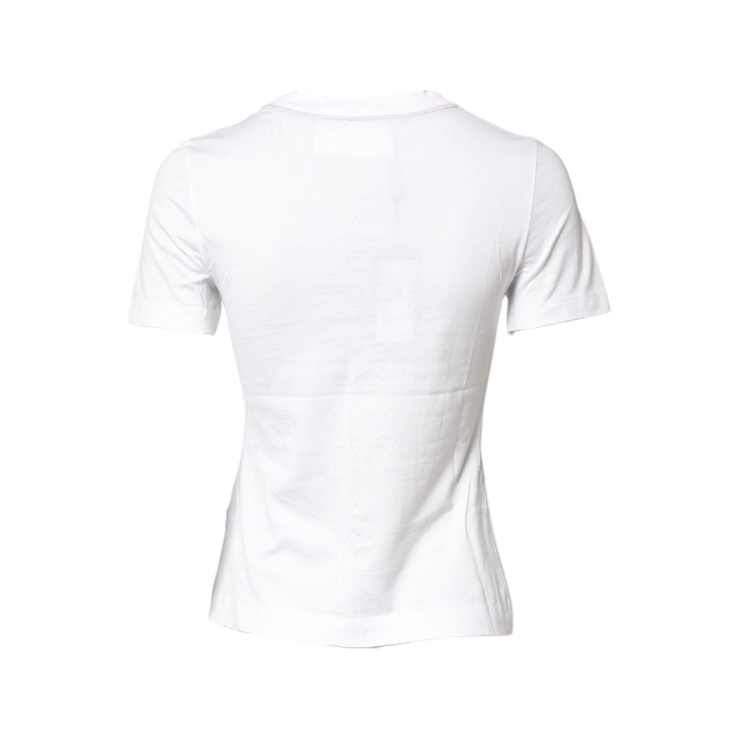 Dolce & Gabbana White Cotton Graphic Print Crew Neck T-shirt