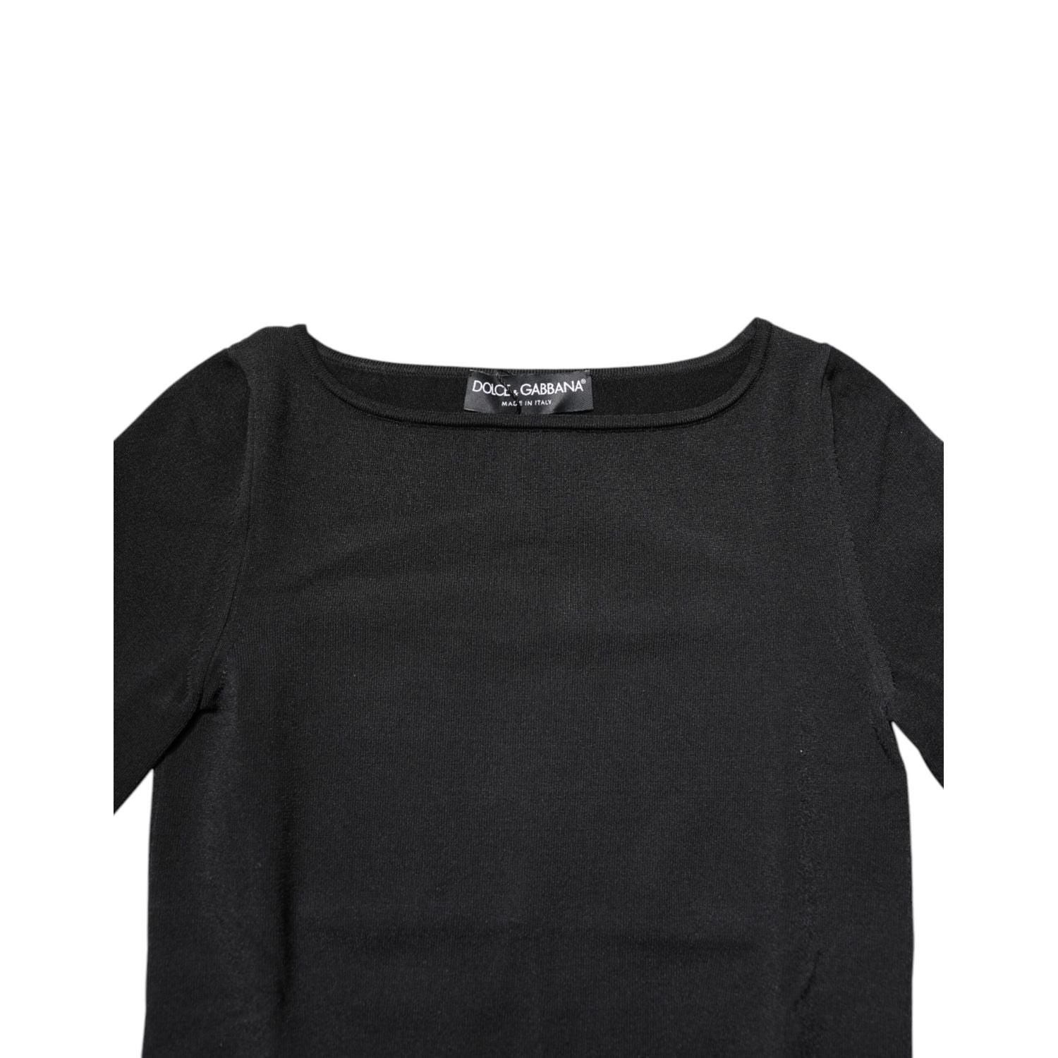 Dolce & Gabbana Black Viscose Long Sleeves Pullover Top