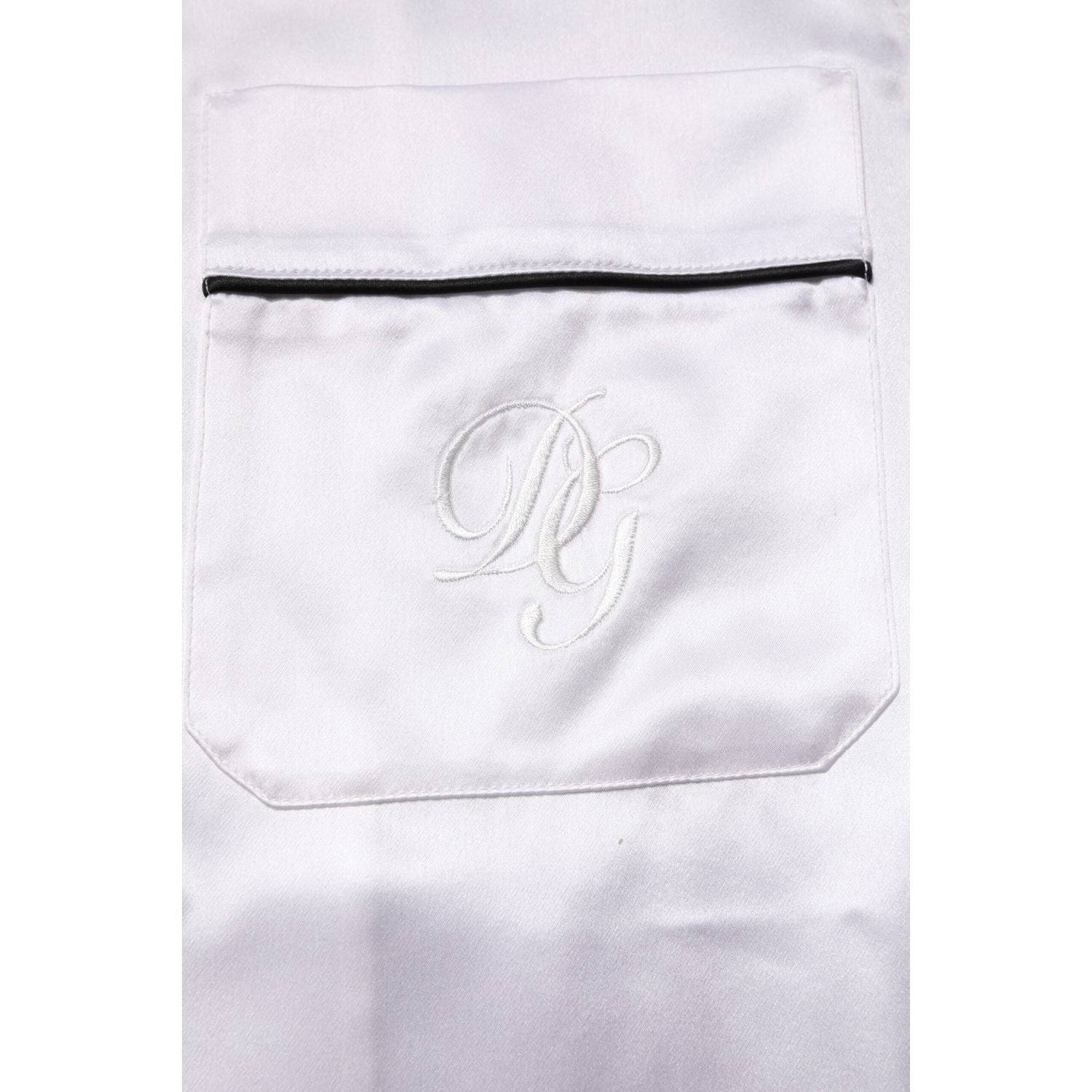 Dolce & Gabbana White Satin Silk Men Pajama Set Sleepwear