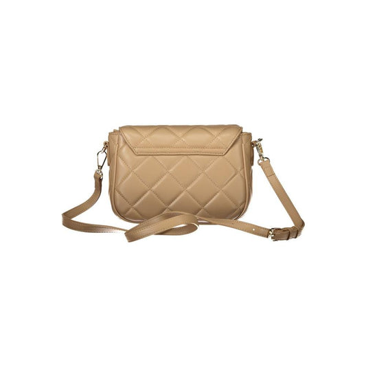 Valentino Bags beige polyethylene women handbag with adjustable strap, featuring quilted design, perfect for elegant outings.