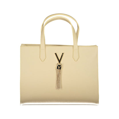 Mario Valentino Beige Polyethylene Handbag with two handles, adjustable strap, internal pockets, contrasting details, and zip closure.