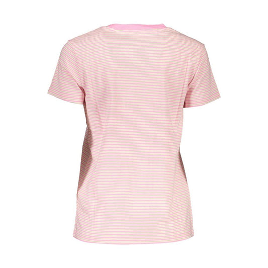 Back view of Levi's pink cotton women’s t-shirt with round neckline and short sleeves