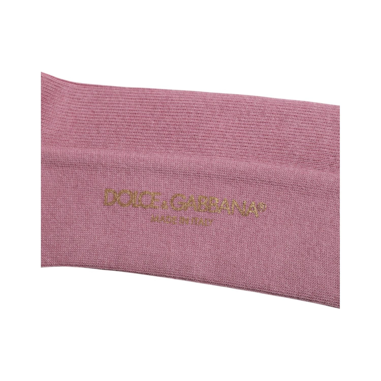 Dolce & Gabbana Rose Pink Cotton Over The Calf Socks