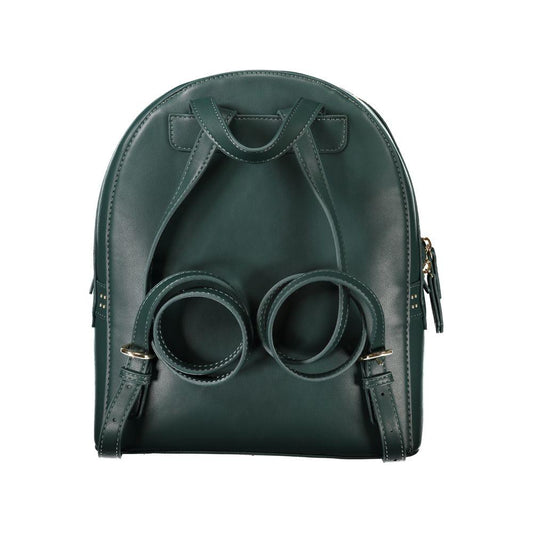 Valentino Bags Green Polyethylene Women's Backpack with adjustable straps, offering eco-friendly style and functionality.