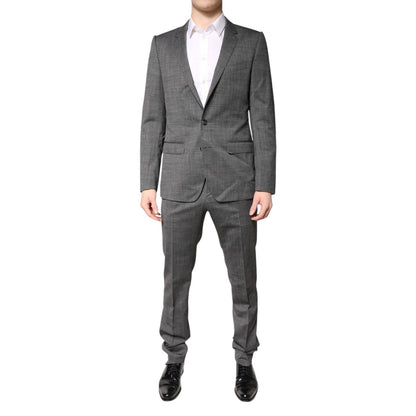 Dolce & Gabbana Gray Wool Single Breasted 2 Piece Suit