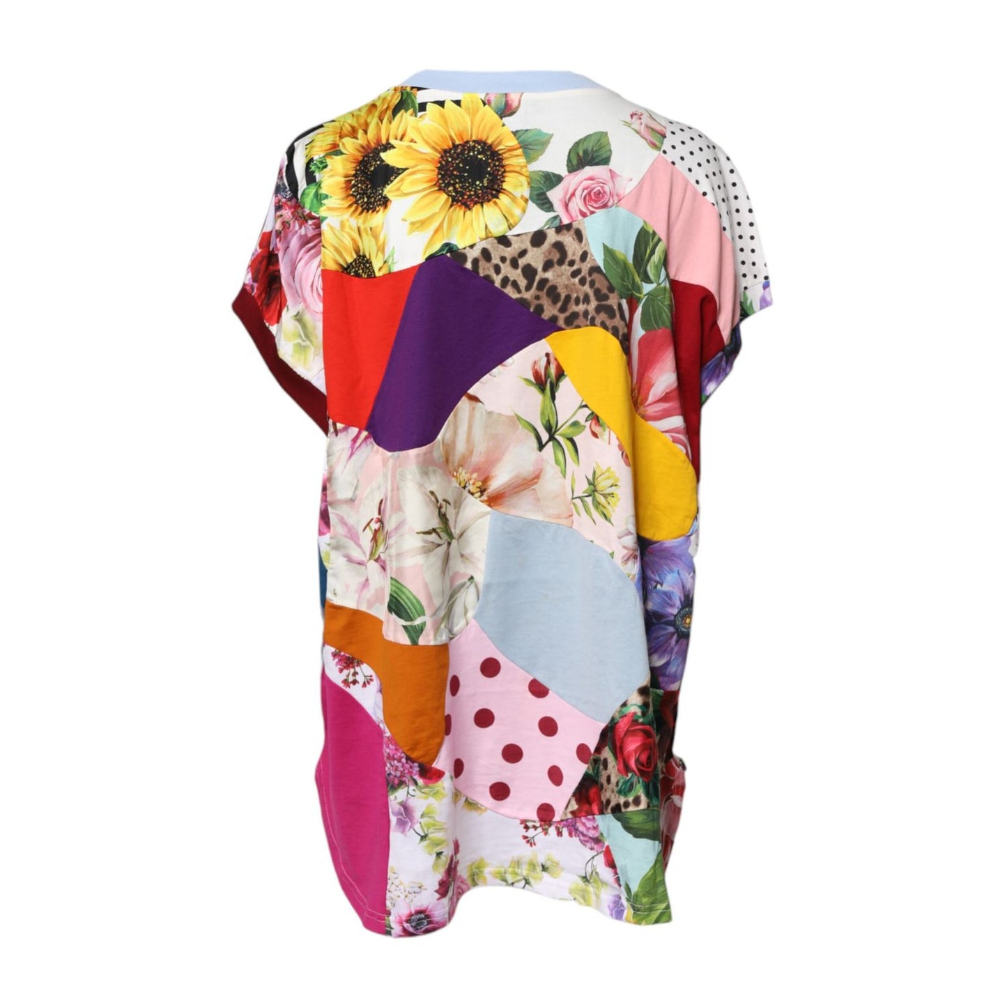 Dolce & Gabbana Multicolor Patchwork Short Sleeve Blouse Top