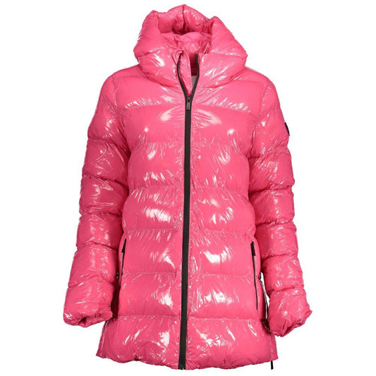 U.S. POLO ASSN. Pink Polyester Women’s Jacket with Hood and Pockets, Casual Chic Style